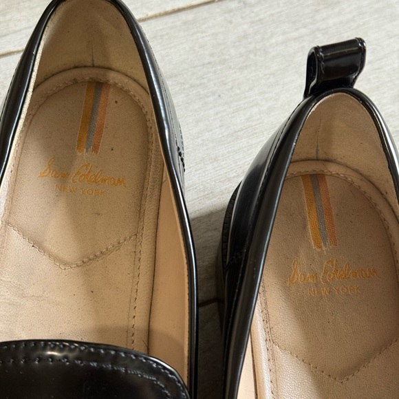 Sam Edelman Black Loafers with Gold Accent - Picture 4 of 5
